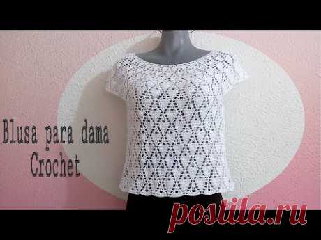 Blusa blanca para Dama en crochet