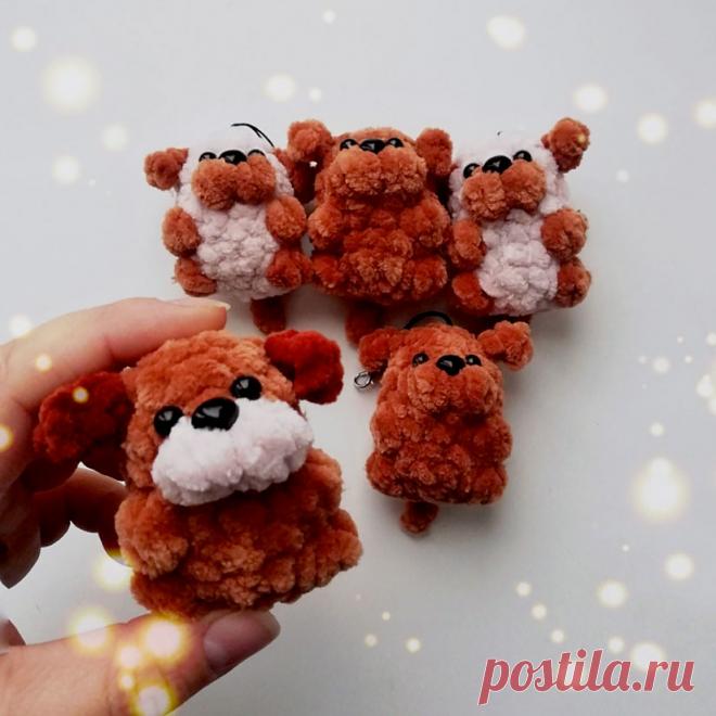 PDF Собачка крючком. FREE crochet pattern; Аmigurumi toy patterns. Амигуруми схемы и описания на русском. Вязаные игрушки и поделки своими руками #amimore - собака, пёс, плюшевая собачка, маленький щенок из плюшевой пряжи, пёсик.