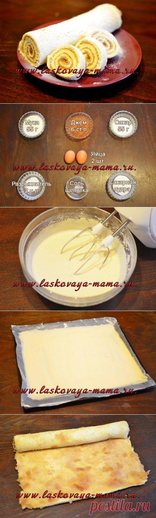 Быстрый бисквитный рулет к чаю "Звонок в дверь".
