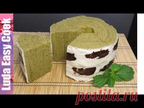 НОВЫЙ БАУМКУХЕН рецепт ПИРОГ ДЕРЕВО с японским чаем МАТЧА - German Layered Cake Baumkuchen recipe