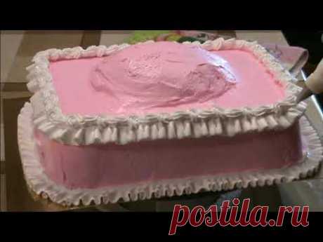 Торт с белыми розами