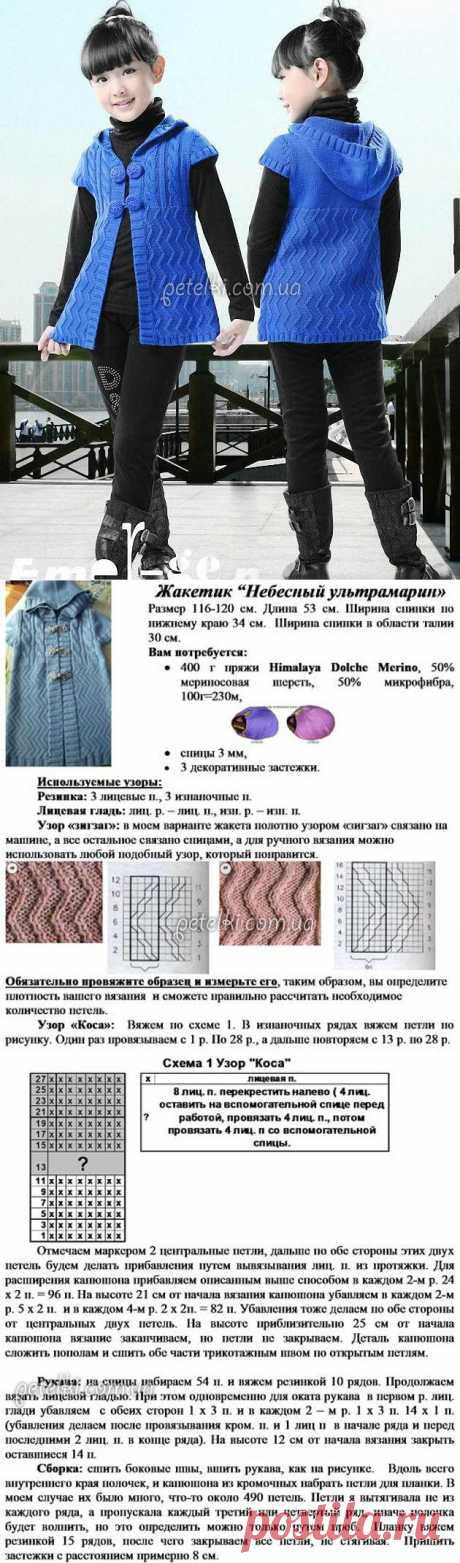 Очаровательный жакет для девочки спицами. Описание, схемы