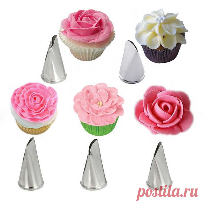 5 Pcs/Set Rose Petal Metal Cream Tips Cake Decorating Tools Steel Icing Piping Nozzles Cake Cream Decorating Cupcake Pastry Tool - sellhotproducts