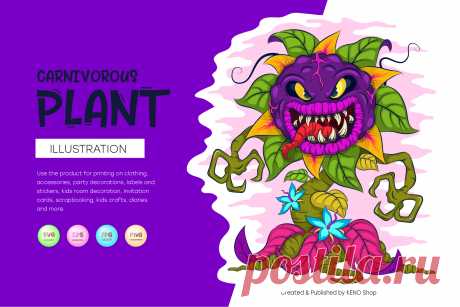 Cartoon carnivorous plant.
Colorful illustration of attacking cartoon carnivorous plant. Unique design, Halloween clipart.Use the product for printing on clothing, accessories, party decorations, labels and stickers, kids room decoration, invitation cards, scrapbooking, kids crafts, diaries and more.
-------------------------------------------
EPS_10, SVG, JPG, PNG file transparent with a resolution of 300 dpi, 15000 X 15000.