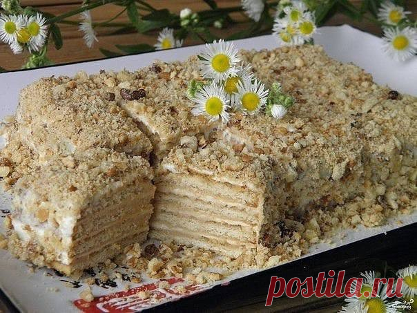 ​Торт из печенья без выпечки со сметаной