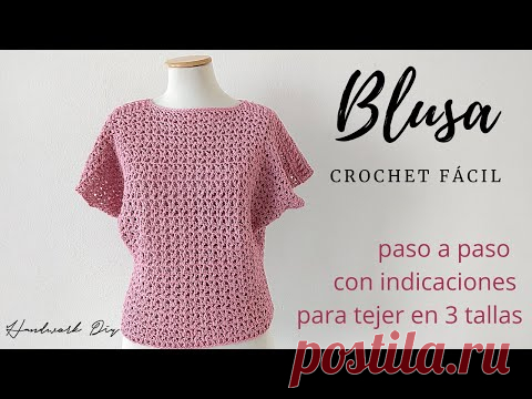 Cómo tejer blusa a crochet fácil | 3 Tallas