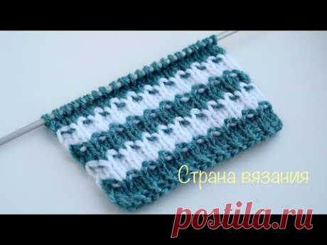 Узоры спицами. Цветные полоски. Knitting patterns. Colored stripes.