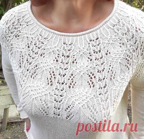 Схема узора круглой кокетки для джемпера
#джемпера_спицами #круглая_кокетка #узоры_спицами #японские_узоры

 Спицы 2.75мм - кокетка,
 Спицы 3мм - полотно.
 Пряжа ЯрнАрт Саммер.