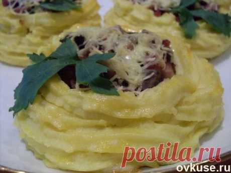 корзиночки из картофельного пюре с грибным фаршем. - Простые рецепты Овкусе.ру