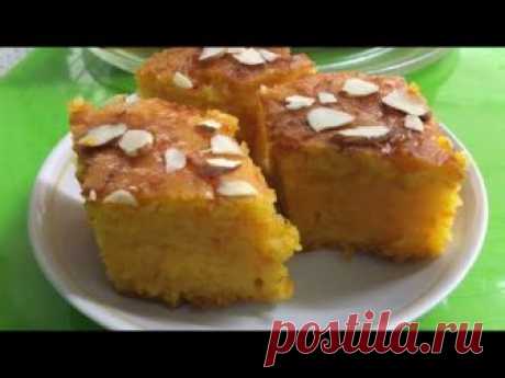 Очень вкусный тыквенный пирог без муки, без яиц! Тыквенный манник.