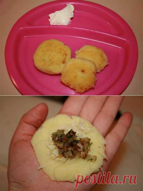 Картофельные котлетки с начинкой.