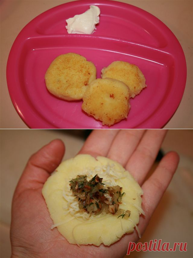 Картофельные котлетки с начинкой.