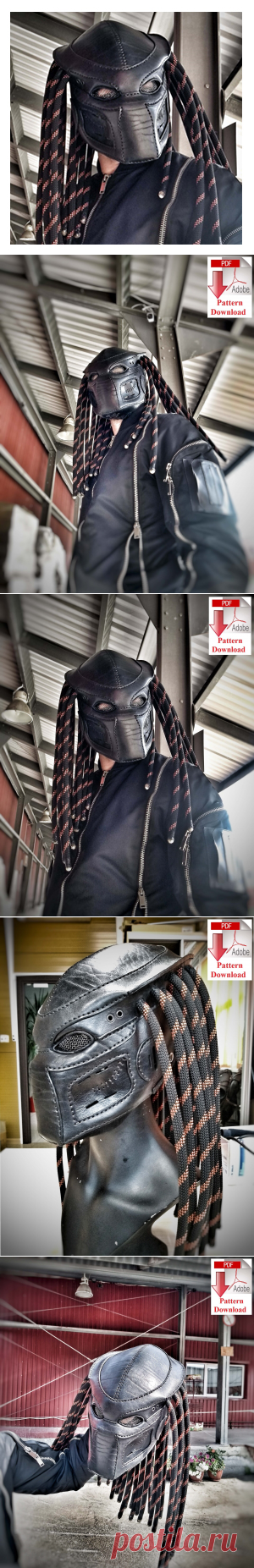 Выкройка «Хищник»/Pattern PDF leather Predator mask (V23) &#8212; SteampunkRUS96