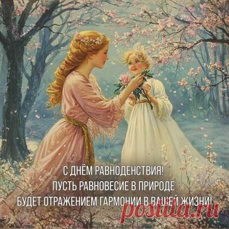 Сегодня ночи равен день,
Сегодня равноденствие,
Пусть день несет волшебный
Вам только благоденствие.