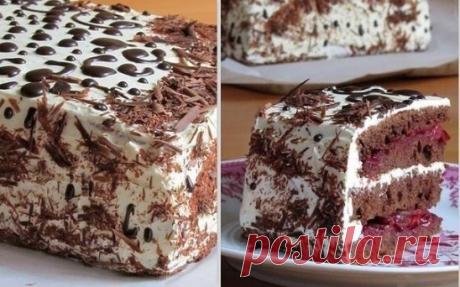 Шоколадный торт с вишневой прослойкой и масляно-заварным кремом на сметане
Ингредиенты для коржа:
320 г муки (2 стакана + 1/3 ст.)
4 яйца
240 г сахара (1 стакан + 2 ст.л. с горкой)
200 мл молока теплого
6 ст.л. с небольшими горками какао-порошка
200 г сл. масла (маргарина)
2 ч.л. раств. кофе (порошок)
2 ч.л. разрыхлителя
0,5 ч.л. пищевой соды
0,5 ч.л. соли
2 ч.л. ванильного сахара
Ингредиенты для крема:
Сметана 20% и выше – 300 г
Сахар – 3-4 ст.л.
Мука – 2 ст.л.
Яйцо – 1 шт.
Сл. масло – 200 г