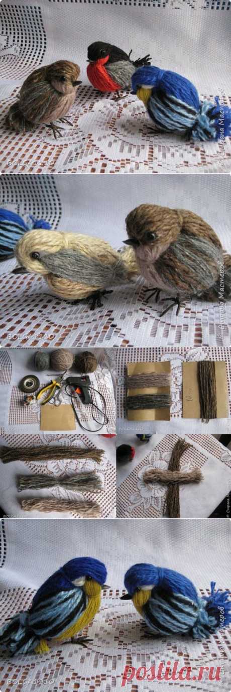 Синички и воробушки из пряжи. Мастер-класс. | Подружки