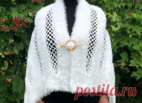 Вот какой красивый палантин можно связать всего за неделю. А выглядеть вы в нем будете просто потрясающе | Ольга knits спицами и крючком | Яндекс Дзен