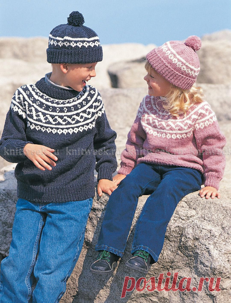 Жаккардовый комплект для ребенка на knitweek.ru