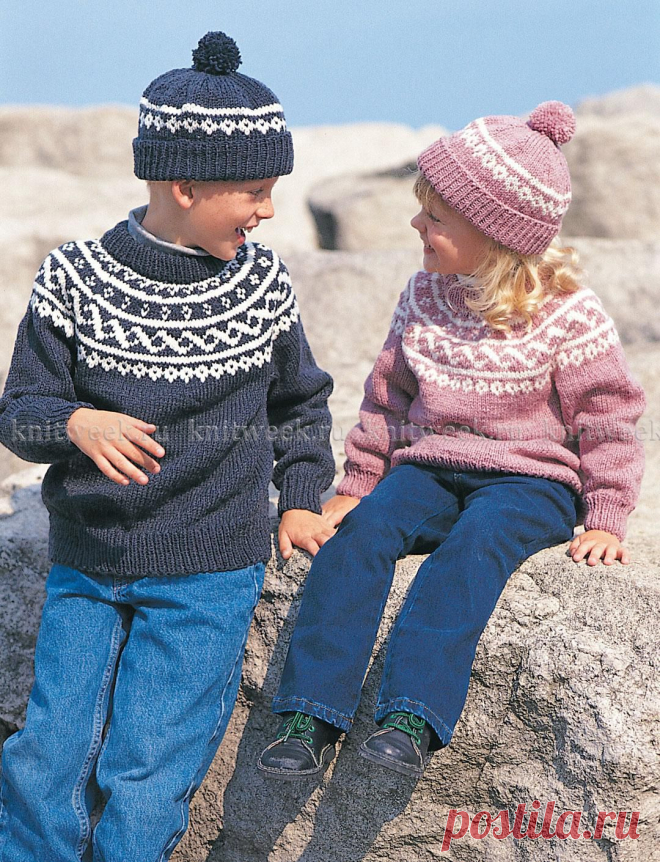 Жаккардовый комплект для ребенка на knitweek.ru