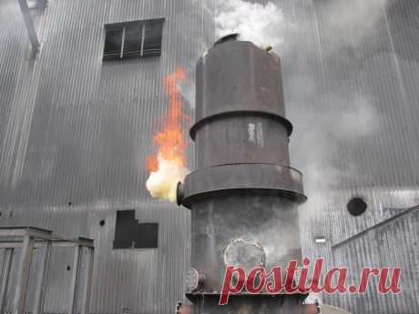 Газогенератор с предварительной подсушкой сырья.