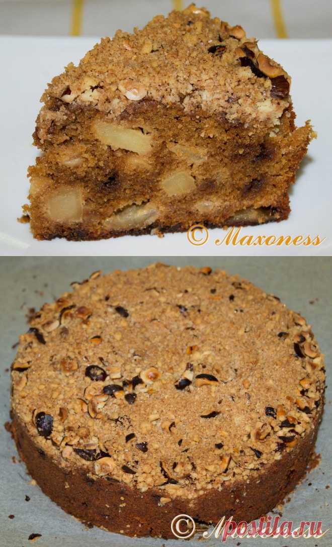 Пряный яблочный пирог с песочной крошкой