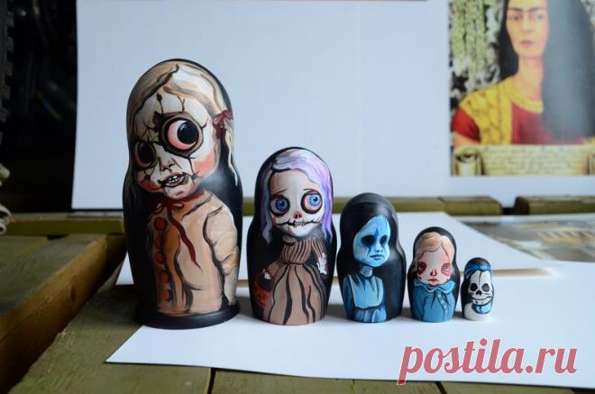 Русская матрешка жуткие девушки русская гнездовая кукла 5 | Etsy