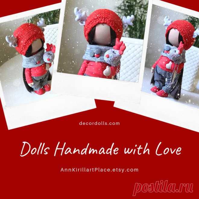 Christmas Interior Doll Winter Handmade Doll Tilda Rad Doll | Etsy