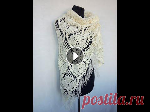 МК шаль крючком тюльпаны. Часть 2