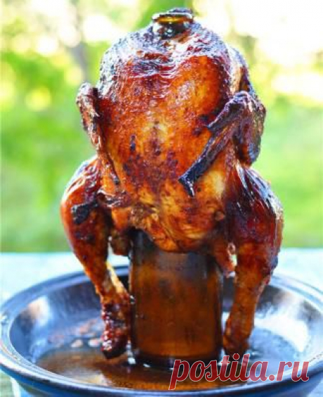 Курица на пивной бутылке, второе блюдо. Пошаговый рецепт с фото