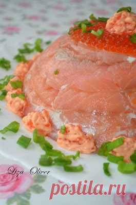 MY FOOD или проверено Лизой: Праздничный цукотто из форели с нежнейшим муссом из креветок, огурцом и сливочным кремом