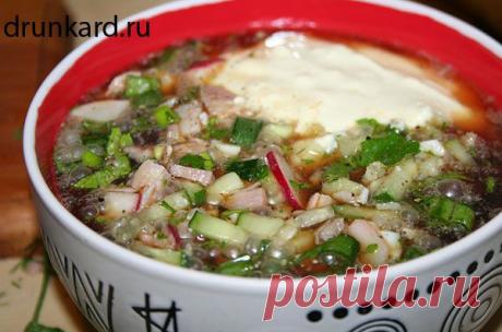 Окрошка с копчёной курицей и перепелиными яйцами | Три повара