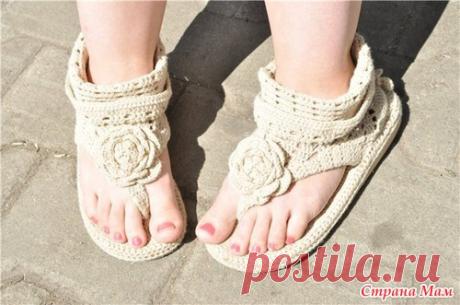 Вязанные вьетнамки от Оксаны Мус.