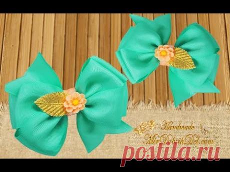БАНТИКИ из лент ПО ШАБЛОНУ 🎀 DIY Bow Kanzashi - YouTube