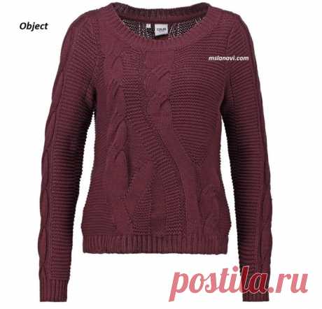 Вязаный пуловер спицами от Object