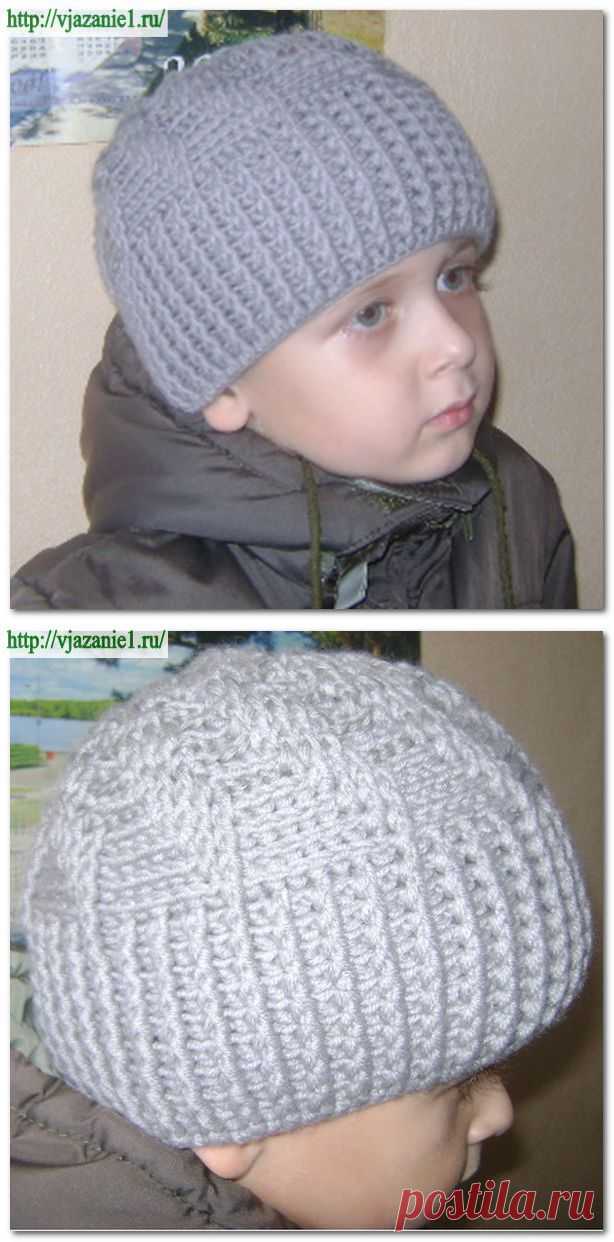 Шапка для мальчика крючком