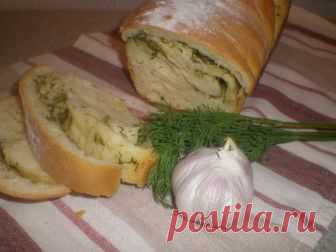 Ароматный хлеб с чесночным маслом (вариант из опарного теста на сметане)