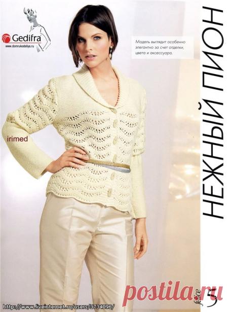 Жакет "Нежный пион". Спицами. Размеры: 50 (58). / Обсуждение на LiveInternet - Российский Сервис Онлайн-Дневников