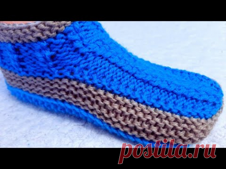 Следки тапочки 6 петель. Новая модель. Подробный МК для начинающих