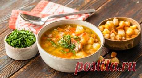 Гороховый суп с копчеными свиными ребрышками