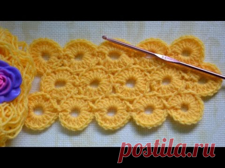 БЕЗОТРЫВНОЕ ВЯЗАНИЕ УЗОРА КРУЖОЧКИ КРЮЧКОМ
