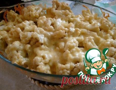 Цветная капуста с курицей под сырным соусом – кулинарный рецепт