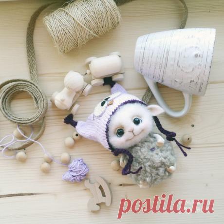 Купить АМНЯМНЯМ - бежевый, привычка радовать, Алейникова Александра, овечка, овечка тедди, авторская игрушка