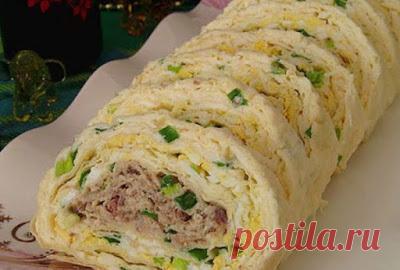 Нереально смачний рулет з лаваша “Мімоза”. З’їдається на ура – Моє домашнє натхнення