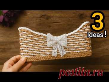 Wow 😍3 Top Jute Storage Basket Ideas/Jute Rope Craft Ideas