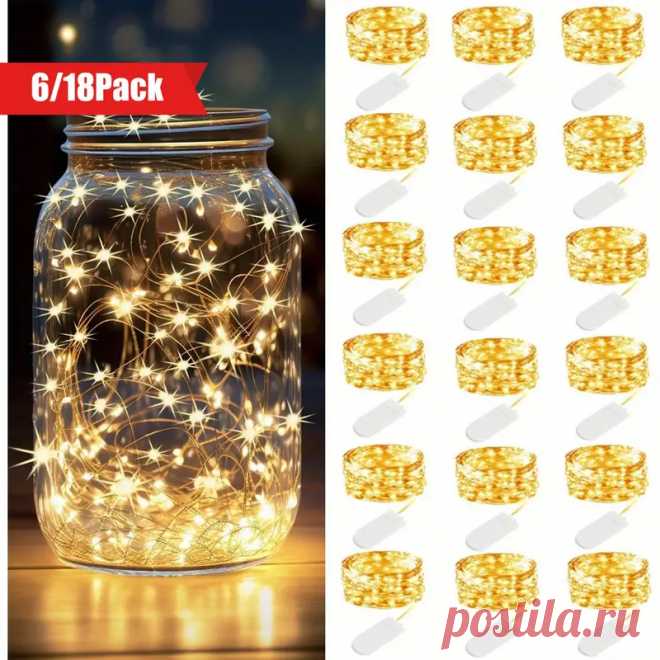 6/18 упаковок волшебных огней мини гирлянды с батарейным - Temu Moldova
