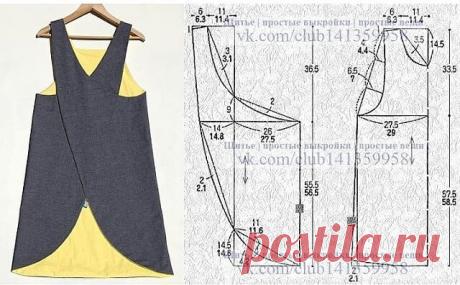 Фартук
Выкройка на размеры 50,52,54.