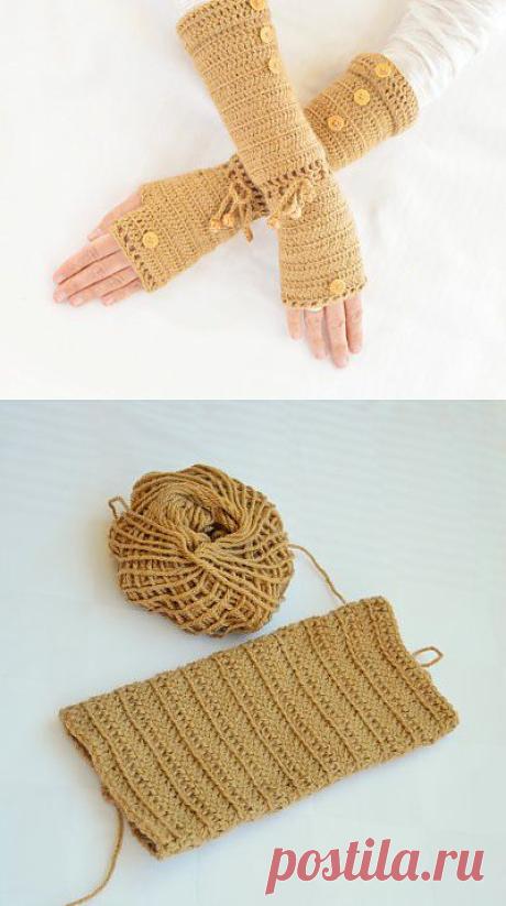 Мастер класс. Длинные вязаные митенки. | SexyCrochet.COM