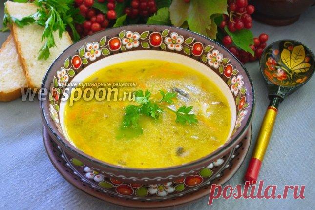 Рассольник с курицей и грибами