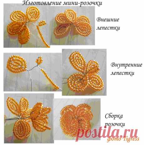 Роза из бисера. Схемы | Коробочка идей и мастер-классов
