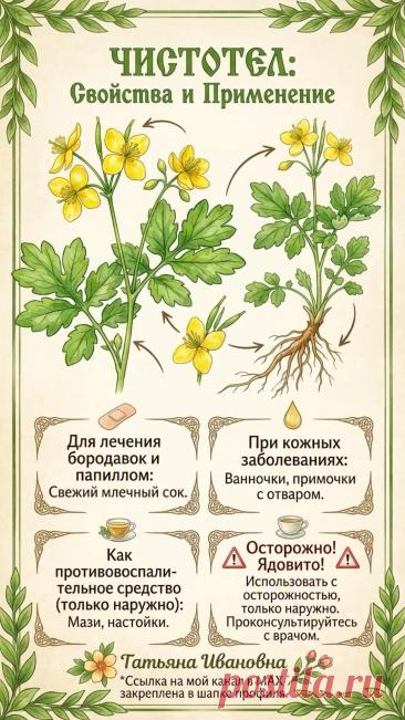Чистотел: свойства и применение